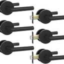 Goldenwarm Black Door Handles Interior, Matte Black Closet Door Handle Indoor, Black Passage Door Lever for Hall and Closet, Zinc Alloy, 6 Pack