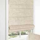No Drill Roman Shades, Blackout Cordless Roman Shades for Indoor Windows, Thermal Insulated Room Darkening Fabric Blinds for Bedroom & Living Room, 37" W x 64" H, Beige