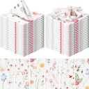 24 Pcs Fresh Floral Cloth Napkins for Wedding Wildflower 15" x 15" Reusable Soft Fabric Flowers Plants Napkins Square Washable Dinner Decorative Towel for Summer Tea Theme Party