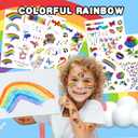 4 x 200+ PCS Pride Rainbow Tattoos Stickers LGBT LGBTQ Flag Decorations Accessories Temporary Sticker Pride Month Gay Birthday Party Gifts Boys Girls Men Woman Cute Fake Tattoo Themed Festival