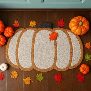 Dunzy Pumpkin Doormat Welcome Floor Mat Fall Outdoor Rugs Decorative Thanksgiving Day Non Slip Doormat for Front Decor Home Entrance Indoor Outdoor, 16 x 26 Inch