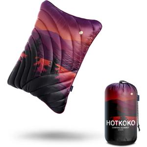 Camping Pillow, Supportive Compressible Travel Pillow, Medium Size, Lightweight Camp Pillow with Storage Bag for Camping, Hiking, Backpacking, Airplane (Night)