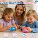 Glitter Dumpling Squishies, Dumpling Squishies Mystery Box, Colorful Dumplings Stress Balls Fidget Sensory Toy, Squeeze Dough Ball Stress Relief Toys with Food Steamer Stretchy Desk Toys(Glitter Blue)