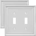 Decorative Metal Wall Plates, Switch Plates Outlet Covers (Off White/2 Toggle 2 Pack)