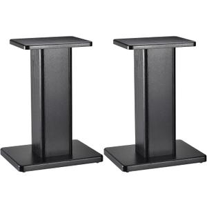 MECCANIXITY Wood Speaker Stands, 2 Pack 15.7 Inch (40cm) Universal Speaker Stand Hollowed Bases Enhanced Audio Listening for Home Theaters Cinema