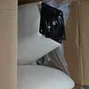 KISLOT Swivel Dining Chairs Set of 1, Modern Upholstered Dining Chair Mid Century Kitchen Chairs with Wave Shaped High Back, 360 Degree Rotating Vanity Chair for Dining Room, Bedroom, Farmhouse, Sand