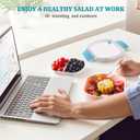 Small Salad Container for Lunch-35oz Divided Bento Box Lunch Box for Fresh Meals,Portable Salad Bowls To Go with 2-Compartment Tray Meal PrepLeak Proof Tritan Lid, Dishwasher & Microwave SafePink