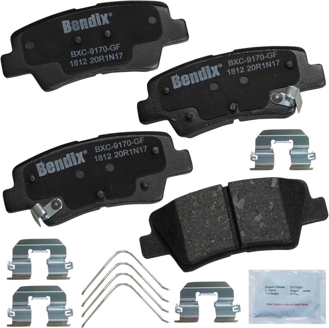 Bendix Priority1 CFC1812 Ceramic Rear Brake Pads for Select Models Hyundai Accent, Elantra, Elantra Coupe, Ioniq, Venue, Kia Niro, Optima, Rio, Rondo