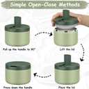 Pawtong 12oz Insulated Vacuum Food Jar with Buckle Lid Wide Mouth Soup Thermo for Hot Food Kids Leakproof Stainless Steel Lunch Container- Green- 1Pack