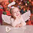Angel Wings and Halo White Adult Angel Wings for Kids Party Children's Boys Girls Christmas