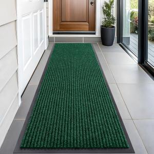 OLANLY Front Door Mat Indoor Outdoor Entrance, Waterproof Heavy Duty Doormat, Fade Resistant, Low Profile, Easy Clean Patio Porch Welcome Floor Mats for Entry, 59x20, Green