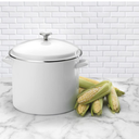 Cuisinart Enamel Stockpot with Cover, 16-Quart, White