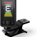 D'Addario Accessories Guitar Tuner - Eclipse Headstock Tuner - Clip On Tuner for Guitar - Great for Acoustic Guitars & Electric Guitars - Quick & Accurate Tuning - Black