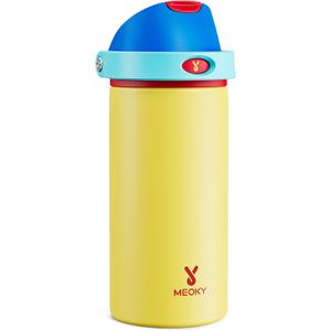 18 oz Insulated Water Bottle for Kids: Meoky Stainless Steel Water Bottle with 2-in-1 Straw and Spout Lid - Leak Proof, Fits in Car Cup Holder, BPA-Free for Sports School Backpacks, Golden Charm