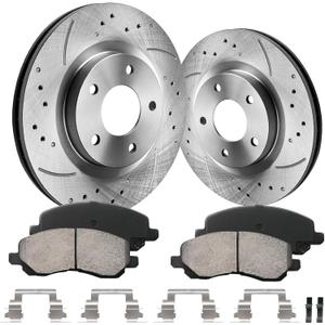 Front Brake Kit, Brake Rotors and Brake Pads Compatible with 2007-2017 Jeep Patriot/Compass, 2011-2023 Mits- Outlander Sport|Automotive Replacement Brake Kit|294mm(11.6in)|Front Rotors