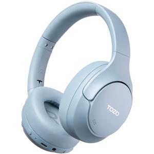 TOZO HT3 Bluetooth 6.0 Wireless Hi-Fi Headphones with Hybrid ANC, 5 Microphones for Clear Calls, Space Audio, Multipoint Connection, 32 EQ, Foldable and Comfortable, 90h Autonomy, AI Voice Assistant Blue