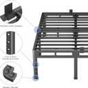 NKZ 22 Inch King Size Bed Frame, Metal Bed Frame & Box Spring 2 in 1 Platform with Round Corner Legs, 4000Lbs Heavy Duty Metal Frame, Mattress Slide Stopper, Headboard Hole, Noise-Free, Easy Assembly