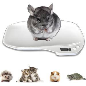 Digital Small Animals Pet Scale, Max 33 lbs Puppy Whelping Scale for Dogs Cats, Mini Electronic Kitchen Food Scales, New Born Puppy and Kitten Scale with Tray for Puppy/Hamster/Little Bird/Rabbit