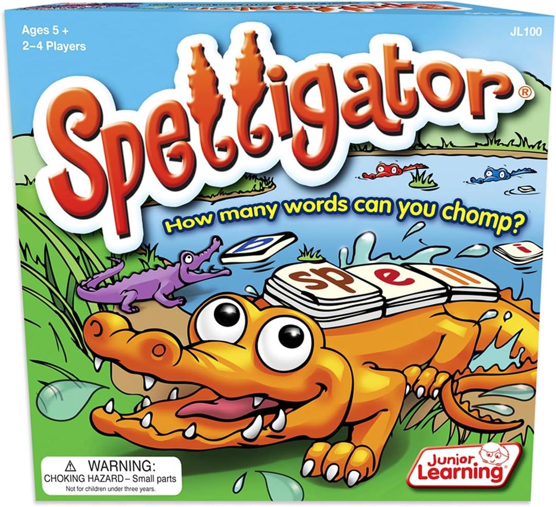 Junior Learning Spelligator Word Building Game, Ages 5-9, Phonemic Awareness, 75 Letter Tiles