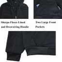 Sherpa Lined Hoodies for Men Heavyweight Full Zip Up Sweatshirt Thick Fleece Jackets Winter Warm Coats (Black, L)