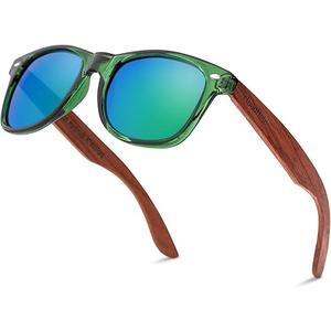 cloudfield Wood Frame Sunglasses for Men and Women with 9-Layer Polarized Lenses and Double Layer of UV Blocking Coating