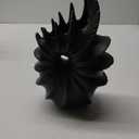 Modern Spiral Shell Ceramic Vase, Black Matte, 8.5 x 5.6 x 3.7 inches,for Interior Decoration