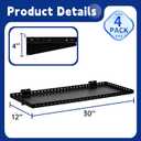 Heavy Duty Slatwall Shelf 30x12Inch, Steel Slatwall Accessories Storage Rack for Garage, Retail, Workshop (4, 30x12Inch)