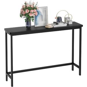 VASMIA Console Table, Entryway Table, Narrow Sofa Table, 39" Bamboo Hallway Table for Entryway, Living Room, Bedroom, Foyer, Black, 9.44"d X 39.37"w X 29.52"h