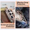 S25 Ultra Case Magnetic with Ring Kickstand, Slim Metal Frameless for Samsung Galaxy S25 Ultra Case for Magsafe, Cool Drop-Proof Protective S25Ultra Cover for Men Women 6.86 Inch, Desert Gold