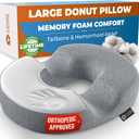 5 STARS UNITED Donut Pillow Hemorrhoid Tailbone Cushion  Large Cushion for Pain Relief  Coccyx, Prostate, Sciatica, Pelvic Floor, Pressure Sores, Pregnancy, Postpartum Recovery, Gray