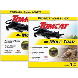 Tomcat Mole Trap, Innovative and Effective Mole Remover Trap Kills Without Drawing Blood, Reusable and Hands-Free, 2 Traps