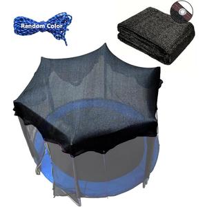 Trampoline Shade Cover 90% Shading Ratio Black Sunshade Tent Top Cover 10ft 12ft 14ft for Round Trampoline, Easy to Install for Backyard Playground, Sunproof Net for Outdoor, Tent Only (Fits 10-12FT)