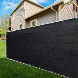 ShadeMart 6' x 50' Black Fence Privacy Screen Windscreen Shade Fabric Cloth HDPE, 90% Visibility Blockage, with Grommets, Heavy Duty Commercial Grade, Cable Zip Ties Included (We Customize Size) (0 6' x 5 0')