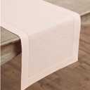 Solino Home Linen Pink Table Runner 72 Inches Long - 100% Pure Linen Hemstitch Table Runner 14 x 72 Inch for Dresser, Dining, Mothers Day, Spring, Summer - Classic Hemstitch