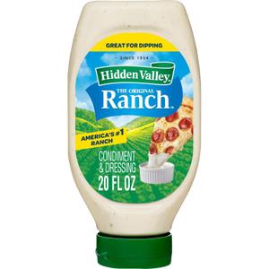 Hidden Valley Easy Squeeze Original Ranch Salad Dressing and Topping, 20 Ounce Bottle (Package May Vary) (EXP 06/15/27)