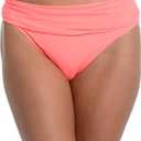 Island Goddess Shirred Band Hipster Bikini Swimsuit Bottom (Orange, L)