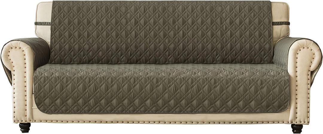 Ameritex Couch Sofa Slipcover 100% Waterproof Nonslip Quilted Furniture Protector Slipcover for Dogs, Children, Pets Sofa Slipcover Machine Washable (Green, 68")