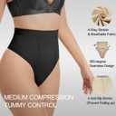 KSKshape Tummy Control Shapewear for Women Seamless Thong Panties Body Shaper Underwear (Black, L)