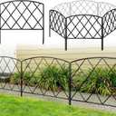 Decorative Garden Fence 24 in H x 24 in W (5 Panels, Total Length 10 ft) Rustproof Metal No Dig Fencing Animal Barrier Fence, Outdoor Border for Dog, Yard, Patio, Flower, Bed, count of 5