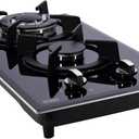 12-inch Gas Cooktop, 2 Burners Built-in Gas Stove Top, Max 12250BTU NG/LPG Convertible Stainless Steel Cooktops, RV, Apartment