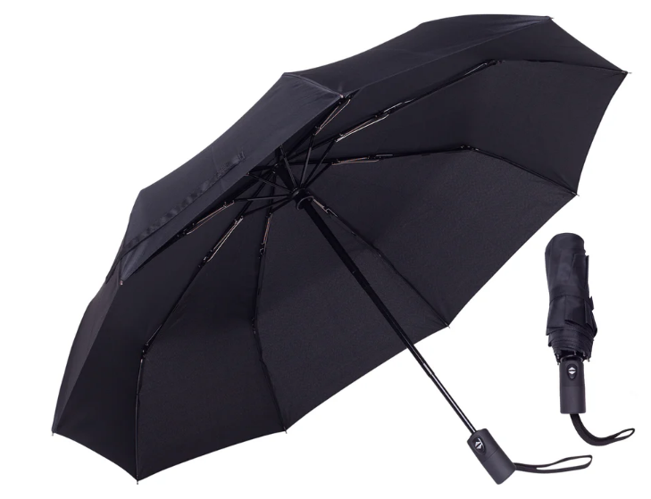 Rain-Mate Windproof Compact Umbrellas for Rain - Strong Reinforced Fiberglass Rib Design & Auto Open & Close - Portable Folding Travel Umbrella - Lightweight & Packable for Women & Men, Easy Collapse