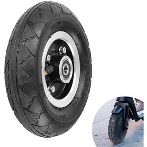 200x50 Electric Scooter Tire 8"x2" Pneumatic Wheel 8in Inflation Tyre Air Tire & 10mm Bearing Alloy Hub for Trolley Caster Razor E100 E150 E200 Power Core E100 ePunk Crazy Cart PowerRider 360 eSpark