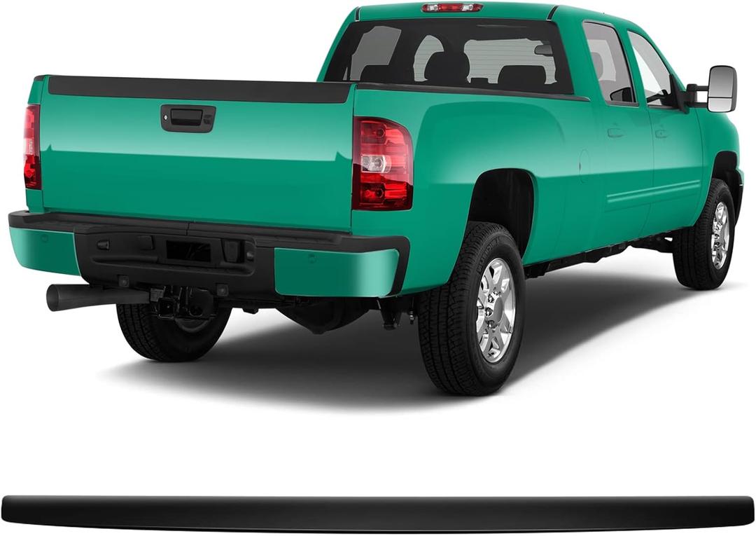SCITOO ABS Tailgate Molding Cap Fits for 1999-2007 for Chevrolet Silverado & 99-06 GMC Sierra Models 1PC Matte Black Top Rear Tailgate Moulding Trim GM1909102, 15932261