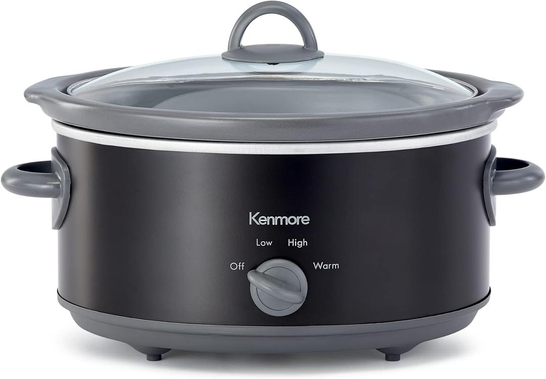 Kenmore 5 Quart Slow Cooker - Crock pot with Programmable Settings,Digital Controls, Large Capacity for Family Meals, Dishwasher-Safe Stoneware, Warm Rice & Sous Vide Stew