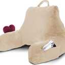 Nestl Reading Pillow for Kids & Teens with Shredded Memory Foam, Backrest Pillows for Reading, Watching, and Gaming, Use on the Couch, Bed, or Floor, Adjustable Support with Washable Cover Beige Cream (Small 14")