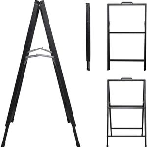 Generic Sign Holder Floor Stand | Store Sign Holder,Heavy Duty Floor Banner Stand, Weighted Double-Sided Metal Sign Stand for Outdoor Commercial, Black, KJULR315RS2CIQE1Q