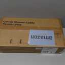 LAMU Corner Shower Caddy Tension Pole, Stainless Steel Shower Organizer, Strong Spring, 4 Adhesive Pads, 2.4" Non-Slip Grid Base, Adjustable 4-Tier Basket, 4 Hooks, Fits Heights 37.8-124", Silver