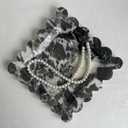 Vintage Natural Marble Tray Small Ornaments Scalloped Tray Handmade Storage Dish for Counter, Vanity, Dresser, Nightstand and Desk (Black White Brown)