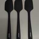 Silicone Spatula for Kitchen, 600F Heat resistant Spatulas for Baking, Cooking, Scraping,and Mixing, Non Stick Kitchen Utensils, BPA Free, 11.2 IN, 3 Pack, Black