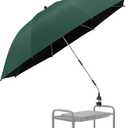 Garden Kneeler Umbrella, 42 Large Chair Umbrella with Universal Clamp, 360Swivel and UPF 50+ Protection,Folding Clip on Umbrellas for Garden Seat Kneeling Bench Camping Chair, NO KNEELER